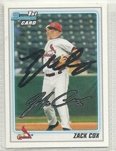 zack Cox Signed Autogaphed Card 2010 Bowman Prospects - £7.67 GBP