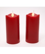 Trulite Set of (2) 6&quot; Flameless Pillars w/ remotes in Red - £34.31 GBP