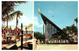 Waikikian Hotel MCM Hotel Split View Honolulu Hawaii Postcard - £11.83 GBP