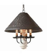 Homespun Shade Light Chandelier in Vintage White - 4 Arm - $7,368.30 MXN