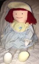 Vtg Madeline Plush Doll 18&quot; Eden 1990 Summer Striped Dress w/Petticoat B... - £10.15 GBP