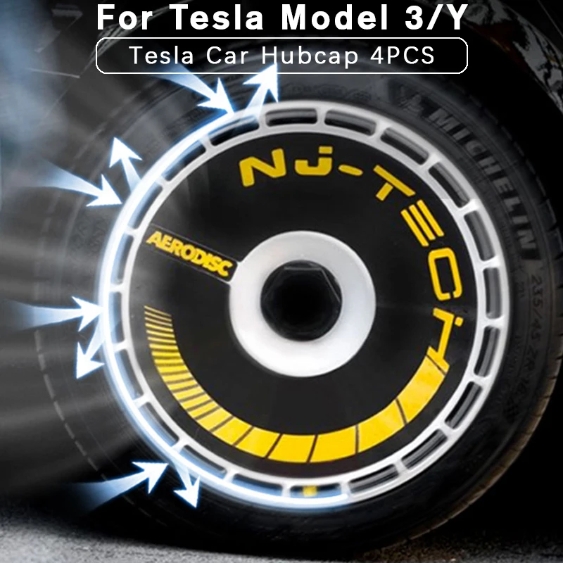  tesla model 3 full encirclement auto wheel cover reduce wind resistance 18inch hub cap thumb200