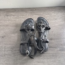 BOC Born Sandals Thong Sz 7 Flip Flop Shoe Womens Black Leather - $16.89