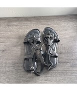 BOC Born Sandals Thong Sz 7 Flip Flop Shoe Womens Black Leather - $23.10 CAD