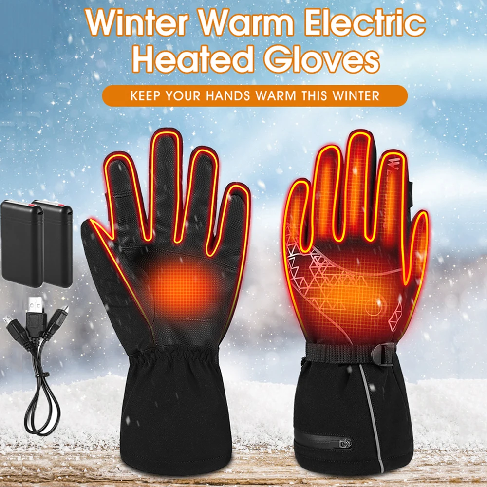 WEST BIKING Motorcycle Winter Electric Heated Thermal Gloves USB Rechargeable Wi - $227.70