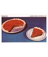 Vintage 1950 Pecan Pie Recipe Print Cover 5x8 Crafts Decor - €17,23 EUR