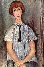 Girl with blouse by Amadeo Modigliani - Art Print - £17.25 GBP+