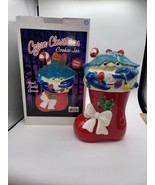 Cajun Christmas Cookie Jar Hand Painted RARE BLUE CRAB 12” Tall - $84.14