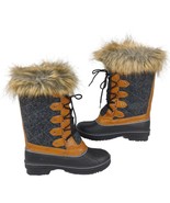 MERENCE Women&#39;s 9 Faux Fur Trimmed Insulated Quilted Winter Snow Boots - $34.26 CAD