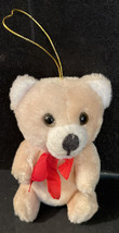 Jointed Teddy Bear Miniature Plush Stuffed Christmas Ornament - £5.66 GBP
