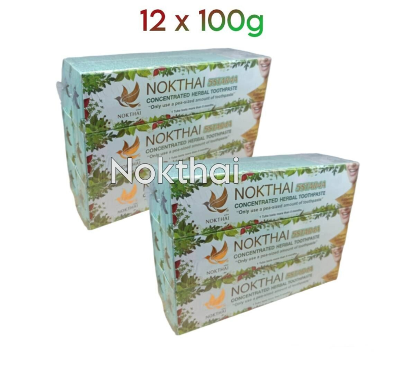 12X 100G NOKTHAI 5 Star 4 a Concentrated Thai Herbal Toothpaste Whitening - $139.61