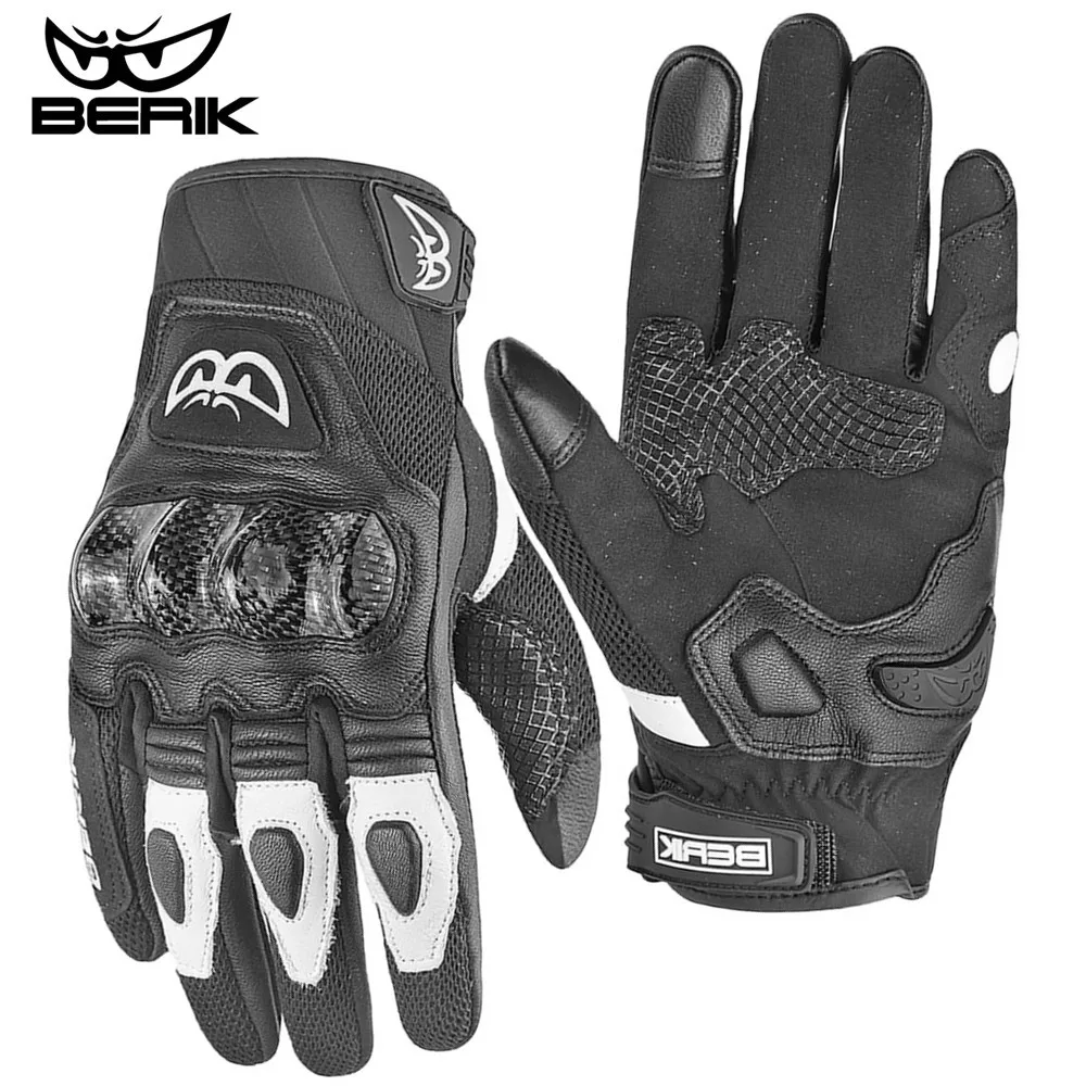 BERIK Motorcycle Gloves Men Carbon Fiber Protection Road Racing Glove Touch - £43.10 GBP