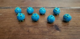 Beads (New) (8) Blue W/ Pink Swirl &amp; Green Dots - £6.74 GBP