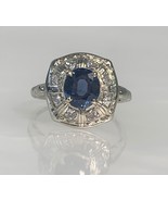 Vintage 14K White Gold Sapphire Diamond Ring - $2,850.00