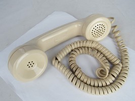 vintage phone handset beige cord telephone 1970&#39;s Western Electric MADE ... - £18.37 GBP