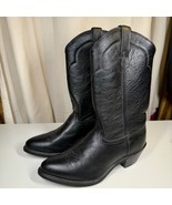 Abilene Polished Cowhide Leather Black Boots 6401 Men Sz 8.5D USA Wester... - $91.10 CAD