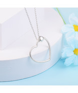 925 Sterling Silver Moments Heart Charm Holder Dangle Pendant Necklace - $27.99
