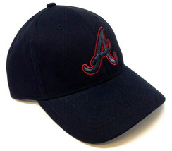 Solid Black Mlb Atlanta Braves 3D Logo Adjustable Curved Bill Hat Cap Retro Nwt - £13.66 GBP