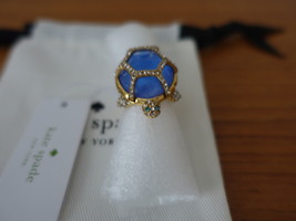 KATE SPADE NEW YORK GOLD PARADISE FOUND ROYAL BLUE TURTLE RING. SIZE 8, NWT - £59.94 GBP
