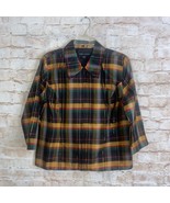 Anne Carson 100% Silk Plaid Zip Front Light Jacket Size Large - $556.59 MXN