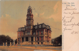 Lynn Massachusetts~City HALL~1905 Rotograph Tinted Photo Postcard - £6.73 GBP