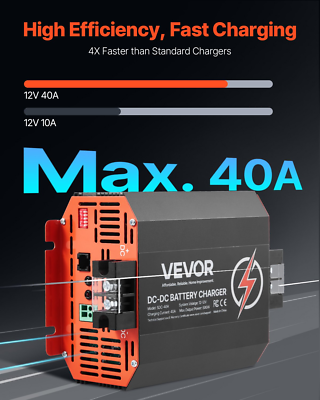 12V 40A DC to DC Charger Battery Charger 500W for Lead-Acid and Lithium ... - $114.39