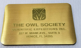 Book Card Holder Owl Society Scientific Expeditions Miami Gold Address V... - $15.15