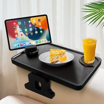 15&quot;x9.8&quot; Couch Arm Table - Strong Rubber Wood Foldable Sofa Tray Table Clip on - £14.37 GBP