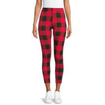 No Boundaries Juniors Christmas Ankle Leggings Red Buffalo Plaid Size 2XL 19 - £19.66 GBP