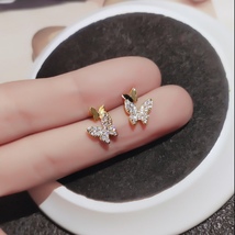 Cute Mini Gold Butterfly Stud Earrings for Women - £7.97 GBP