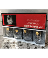 80s Cristal d&#39;arques Longchamp Set 4 Tumblers Rock Old Fashioned Glasses... - £49.19 GBP