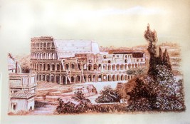 Dibujo del Coliseo de Roma. Cuadro Coliseo Roma. Pintura de Roma. Roma d... - $176.60 CAD