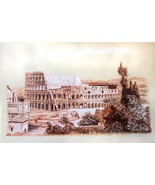 Dibujo del Coliseo de Roma. Cuadro Coliseo Roma. Pintura de Roma. Roma d... - £74.64 GBP