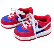 Nike Force 1 Toddler Shoes Size 5c Red White Blue Suede Swoosh 598730-826 - £26.11 GBP