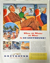Go Greyhound When It&#39;s Winter it&#39;s Wiser beach summer 1953 Vintage Print Ad - $9.74