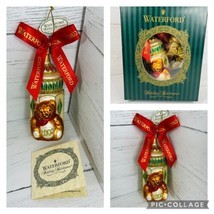 Vtg Waterford Holiday Heirloom 2002 Babys First Bottle Ornament Christmas Bear - $69.99