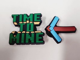 Time to Mine and Pickaxe Super Cute Multicolor Shoe Charms - £3.55 GBP
