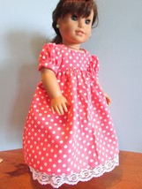 homemade 18&quot; american girl/madame alexander white polka d nightgown doll clothes - £14.24 GBP