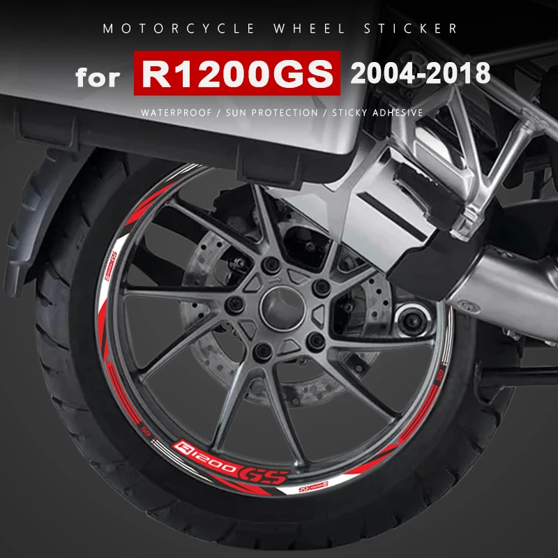 Rcycle wheel stickers waterproof rim decal r1200gs lc for bmw r 1200 gs r1200 gs 1200gs thumb200