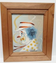 Clown Original Oil Painting On Canvas Signed Jenkins Framed Circus Vintage - £78.33 GBP