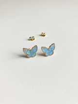 Blue Opal Butterfly Earrings - £35.85 GBP