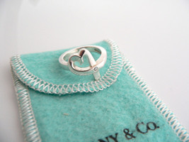 Tiffany & Co Silver Picasso Diamond Loving Heart Ring Band Sz 6 Gift Pouch Love - £182.02 GBP