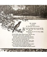 To Sleep Wordsworth Wood Engraving 1889 Victorian Path Of Life Sonnet DWNN3 - $552.13 MXN