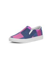 Pink &amp; Blue Geometric Style Womens Slip-On Canvas Sneakers - £55.30 GBP