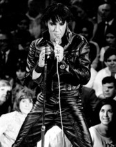 Framed Canvas Art Print Giclee Elvis Presley Singing In Leather Suit - £31.54 GBP
