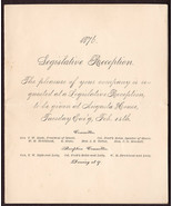 1876 State of Maine Legislative Reception and Dance Invitation &amp; Guest List - £13.78 GBP
