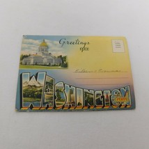 Souvenir Postcard Folder Greetings From Washington State Seattle Coulee Rainier - £18.91 GBP