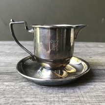 Art Deco Silverplate EPC Bernard Rice&#39;s Sons APOLLO Creamer Cup Saucer Tea #6795 - £10.76 GBP