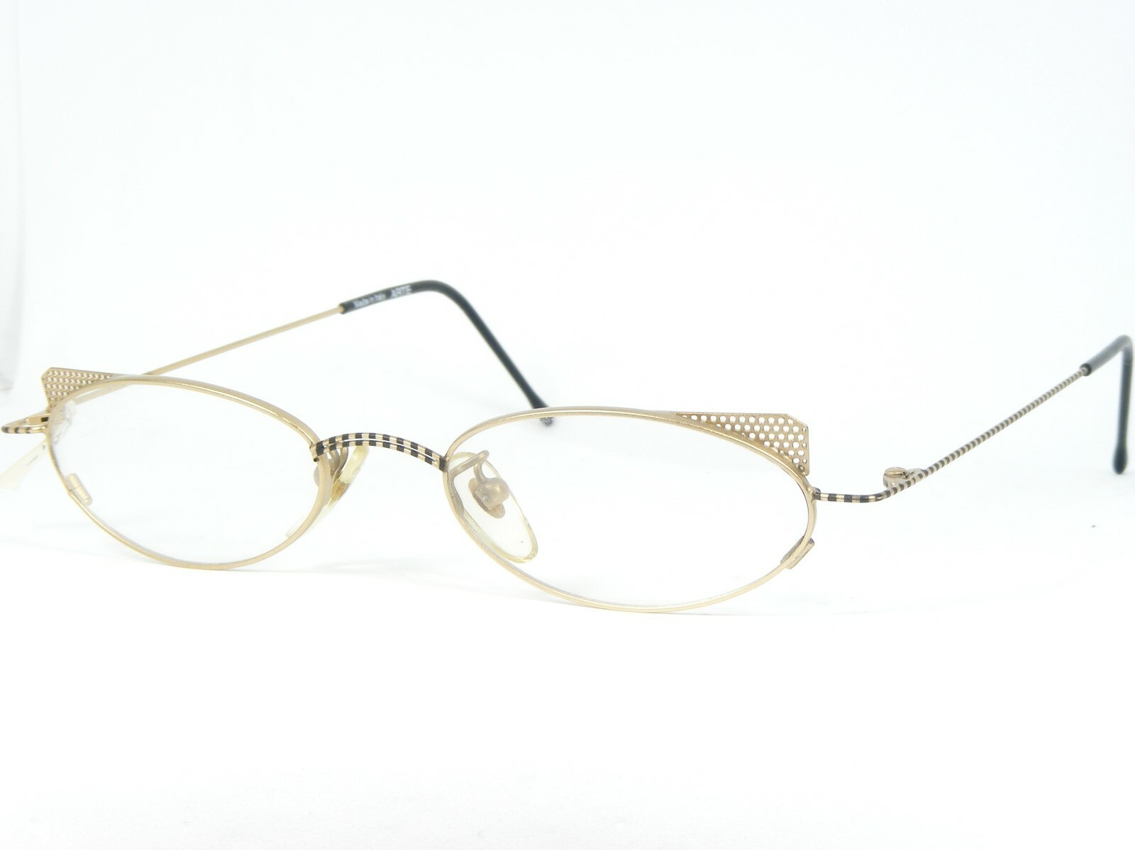 Vintage ARTE Mod 7003 3 Oro/Negro Gafas Marco 49-18-140mm - $56.42