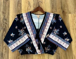 Flying Tomato Womens Medium Bohemian Print Kimono Sleeve Shrug Style Cro... - $25.74